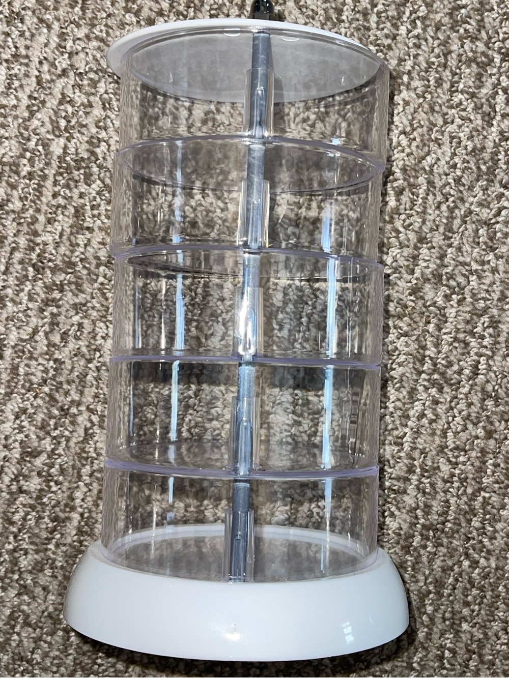Source Unknown Clear Rotating Makeup Organizer with White Base